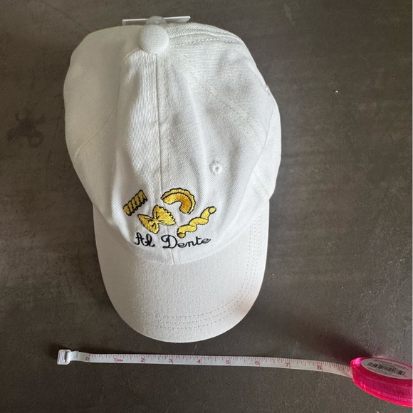 White Al Dente adjustable Cap w/ Embroidered Pasta Design & 4 black ink pen set🍝 - Picture 2 of 14